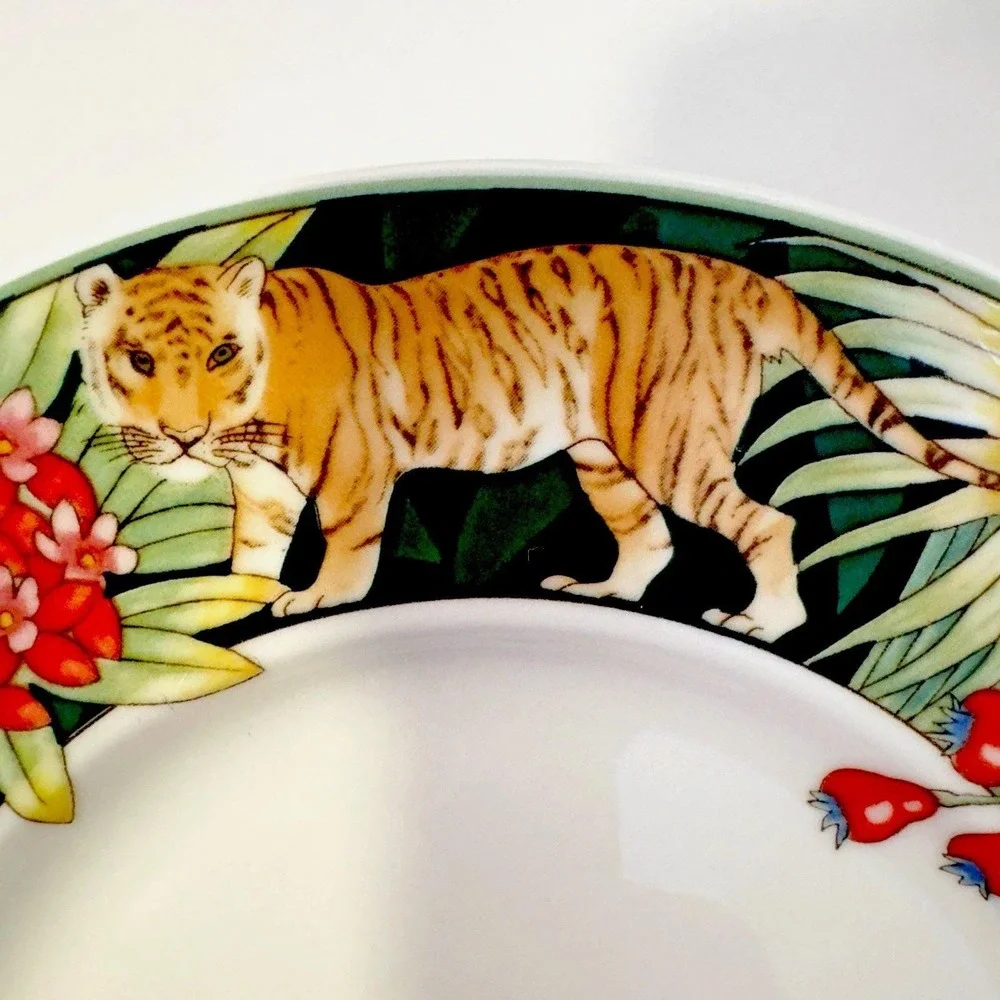 Villeroy & Boch Gallo Serengeti Salad Plate Bone China Germany Tiger Monkey Bird